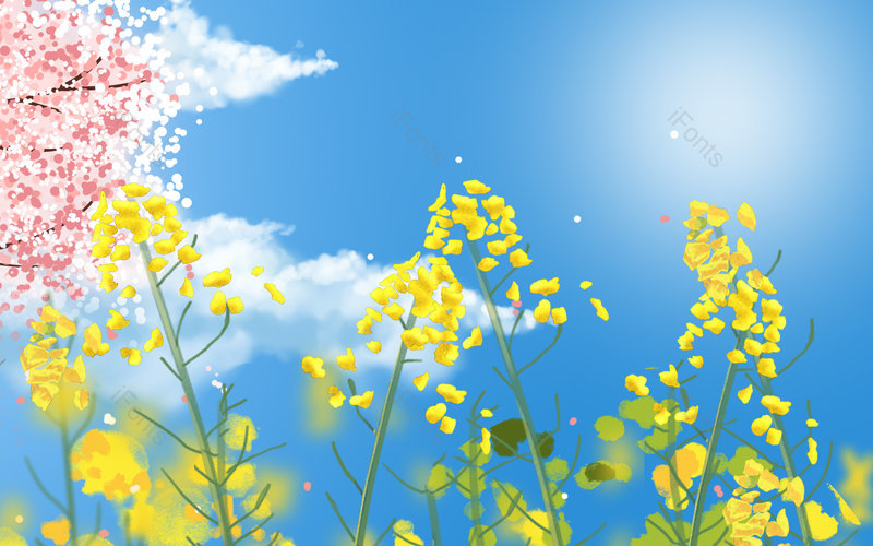 卡通植物装饰风景鲜花插画元素背景,插画/手绘图,插画/手绘图库,插画/手绘图下载,插画/手绘